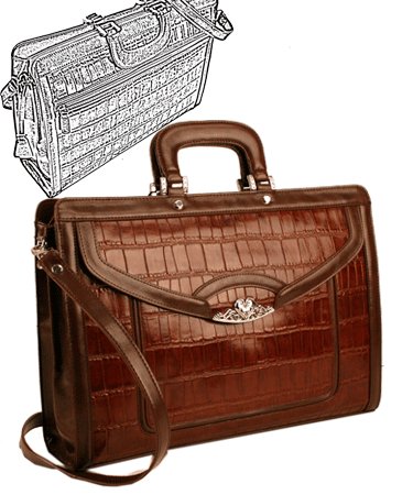 Genuine Leather Briefcase- Brighton inspired