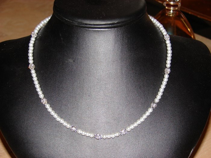Pearl & Swarovski crystal necklace