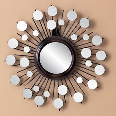 Cosmic Sunburst Metal Mirror Wall Decor Art Hanging