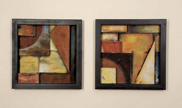 Autumn Angles Abstract Metal Wall Decor Plaque Hanging