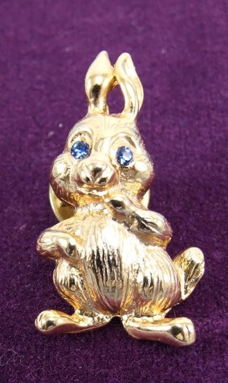Gold Rabbit Pin Brooche