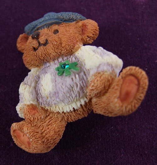 St. Patrick's Day Teddy Bear Pin by Avon from the 2000s