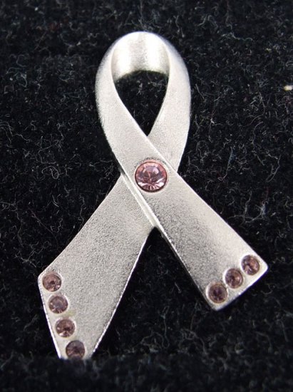Pink Ribbon Pin Silverrtone by Avon from the 2000s Brooch