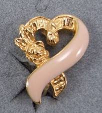 Pink Ribbon Clip Earrings by Avon from the 1990s