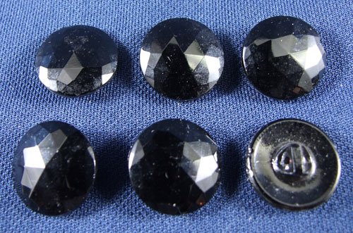 Round Black Glass Buttons