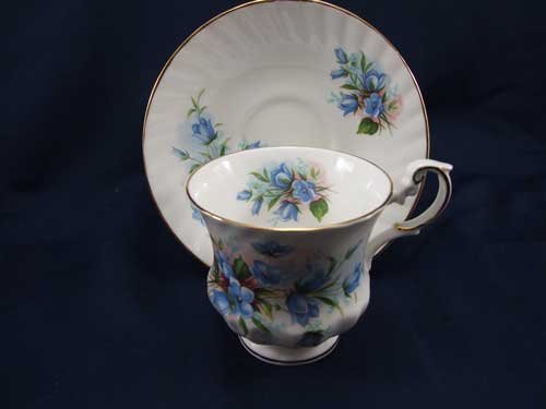 Queens Small Blue Flower Pattern Cup and Saucer