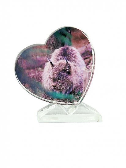 Heart Crystal w/V-notched base - 90mm x 85mm x 15mm