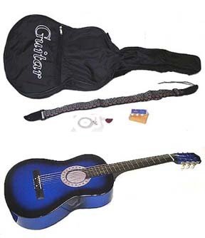 38" Blue Acoustic Guitar With Accessories (dsp)