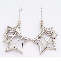 Sterling Silver Star Cluster Hook Earrings (lib)
