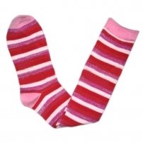 Pair of Women's Multi Stripe Acrylic Knee High Stockings (lib)