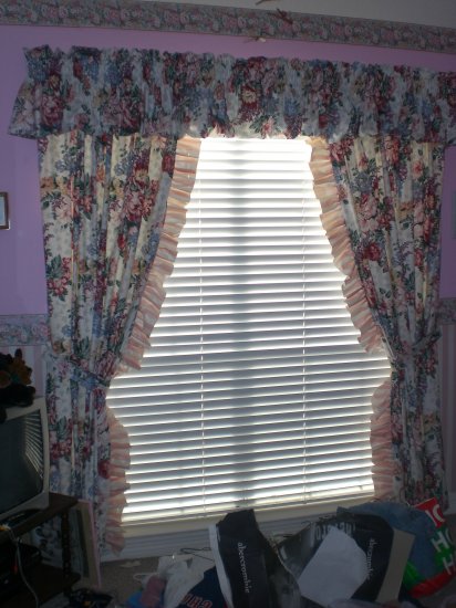 Custom Pink Floral Lined Drapes / Curtains with Valance