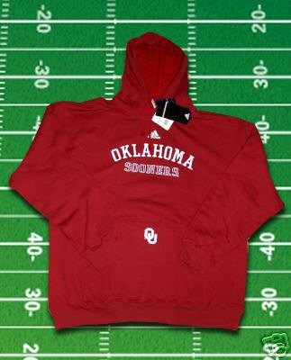 Oklahoma Sooners Football ADIDAS Hooded Sweatshirt Hoodie Hoody