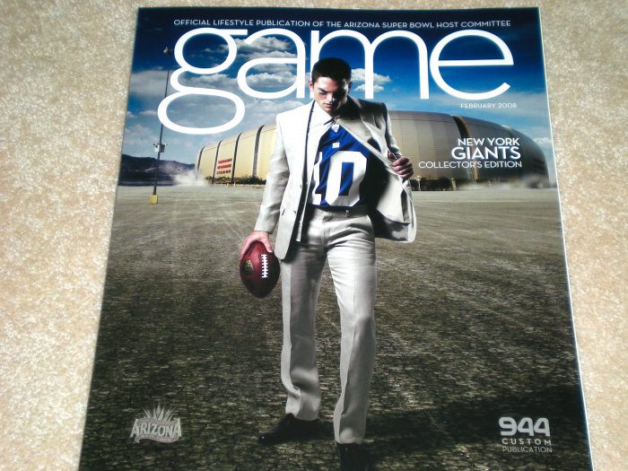 SUPER BOWL XLII GIANTS Eli Manning JERSEY Program COLLECTOR'S EDITION MAGAZINE