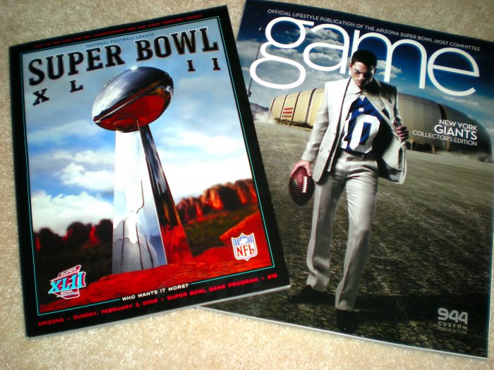 SUPER BOWL XLII Game PROGRAM GIANTS Eli Manning JERSEY Program COLLECTOR'S EDITION MAGAZINE