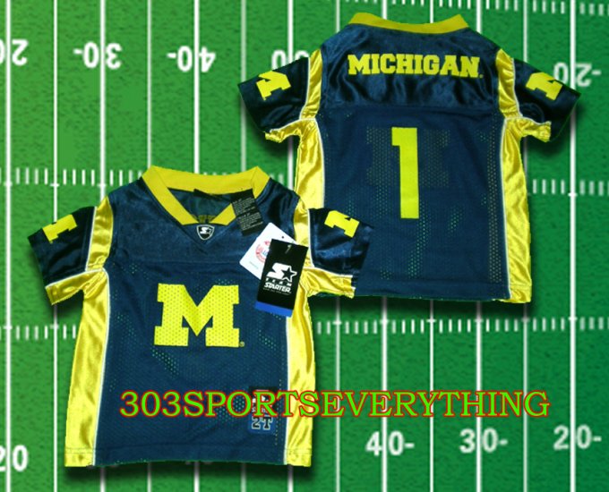 BRAYLON EDWARDS MICHIGAN Jersey Toddler Jersey #1 Toddler Football Jersey 2T, 3T, or 4T