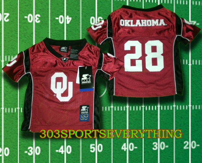 ADRIAN PETERSON OKLAHOMA Jersey Toddler Jersey #28 Toddler Football Jersey 2T, 3T, or 4T