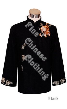 Men's Mandarin Jacket - "Flying Dragon" Embroideries