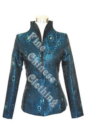 Women's Chinese Jacket - Elegant Peacock