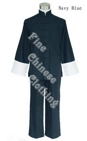 Chinese Men's Kung Fu Cotton Suit - Double-Collar