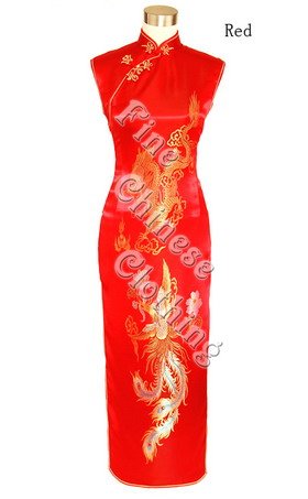 Chinese Long Dress - Dancing Dragon & Phoenix Couple