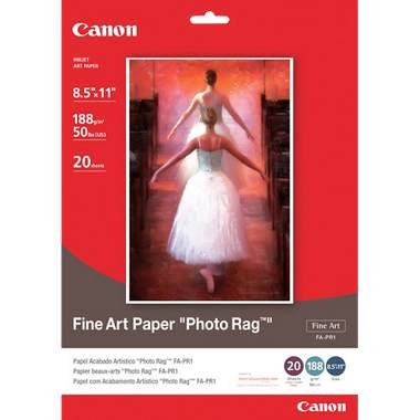 Canon Fine Art Photo Rag Paper, 8.5" x 11", 20 Count