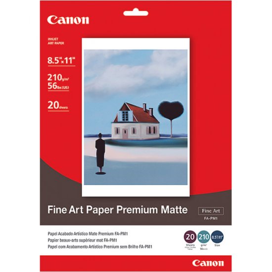 Canon Fine Art Premium Matte Finish Paper, 8.5" x 11", 20 Count