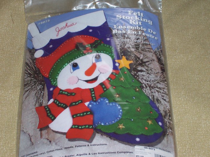 Snowman And Tree Stocking