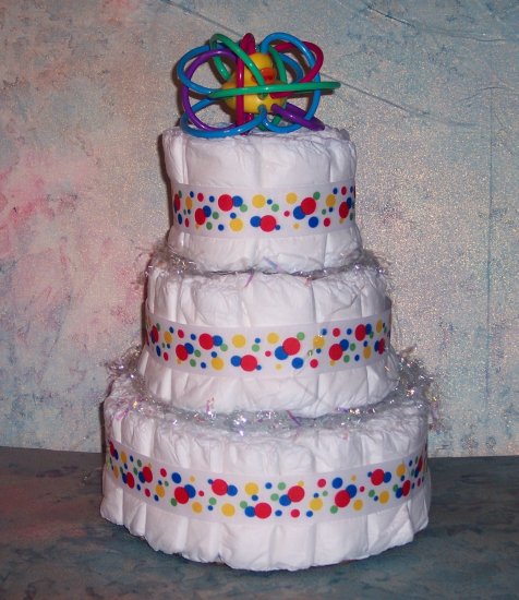 Bright PRIMARY COLORS Classic Baby Diaper Cake