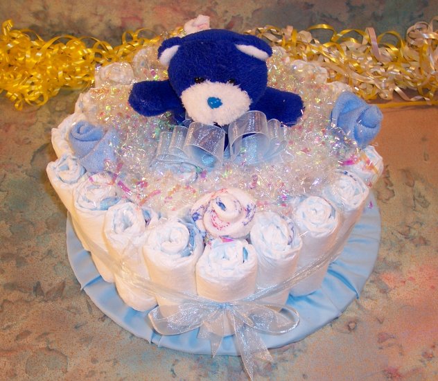 1 Tier BOY or GIRL Baby Shower Gift DIAPER CAKE
