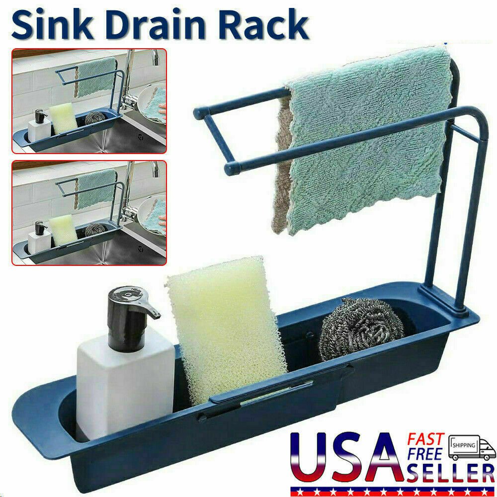 Colors Telescopic Sink Rack Holder Expandable Storage Drain Basket