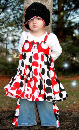 Minnie Patchwork dress and ruffle pants sz 18-24 2T 3T