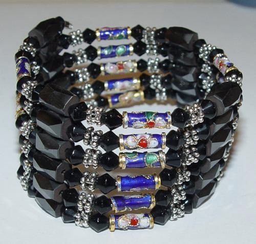 Black Crystal Magnetic Cloisonnette Hemetites 36'' Necklace/Bracelet