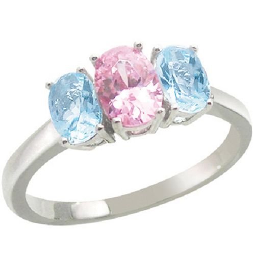 18K White Gold Plated Oval CZ Ring
