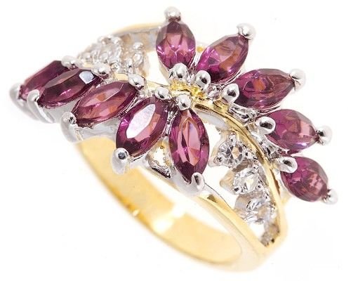 Flower 3.5 ct created Amethyst diamond CZ ring