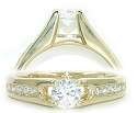 Genuine 1/3 Ct Diamond Solid 14K Gold or Silver CZ Engagement Ring