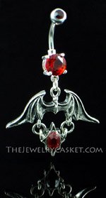 Demon Winged Ruby Crystal Navel Jewelry