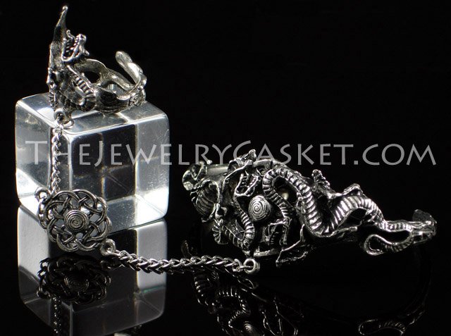 Dual Dragons Slave Bangle ~ Bracelet w/ Ring