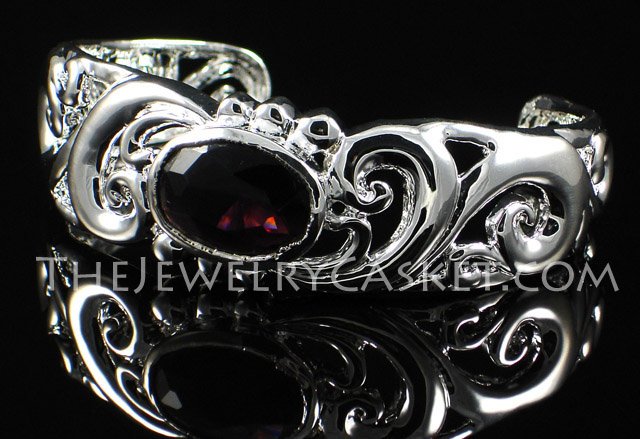 Scrollwork with Purple CZ Bangle