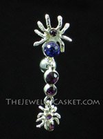 Reverse-Style Amethyst Crystal Spiders Navel Jewelry