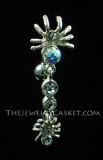 Reverse-Style AB Crystal Spiders Navel Jewelry