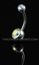 Banana Barbell with Double AB Crystals