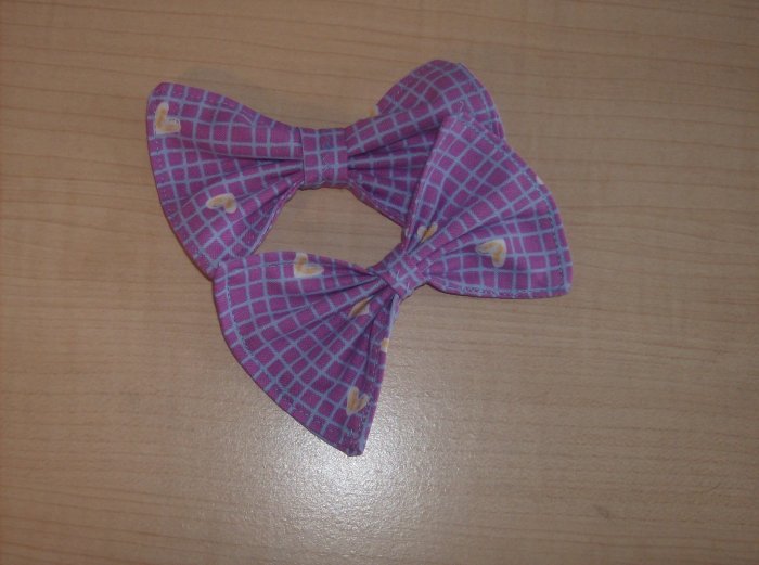Yellow Hearts Bows (PAIR)