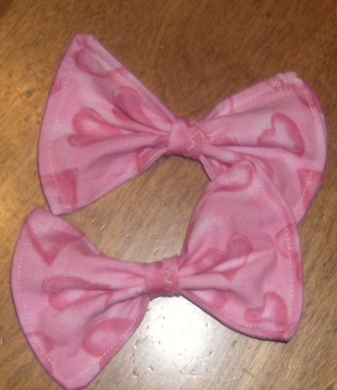 Pink Heart Bows (PAIR)