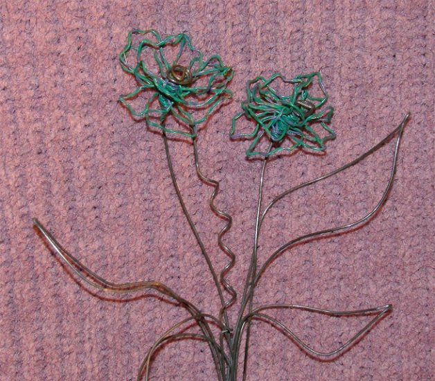 Hanging Flower - 2 Flower Arrangement - Teal