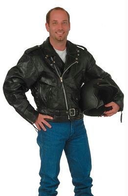 2XL LEATHER MOTORCYCLE JACKET