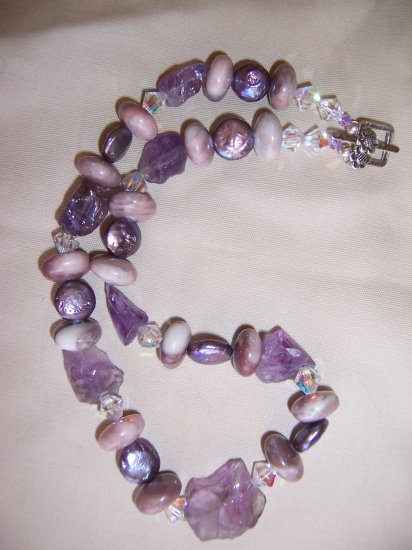 Amethyst and Freshwater Pearl Custom Necklace
