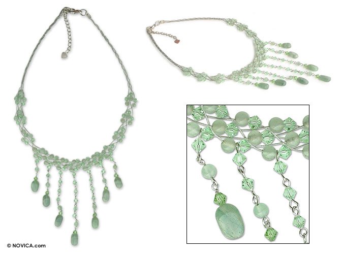 Quartzite Choker (Green Rain Shower) - Thailand