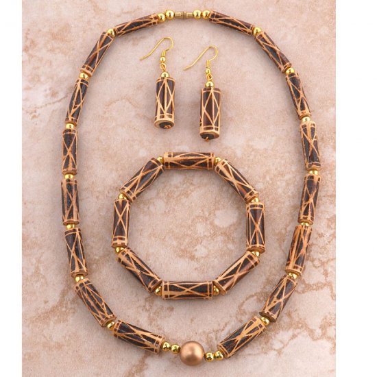 Authentic African Bamboo Jewelry Set - Ghana