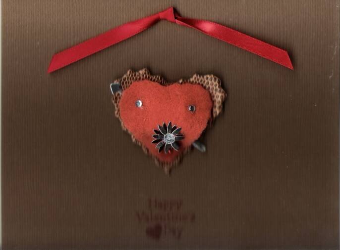 Animal Print Heart Valentine's Day Card