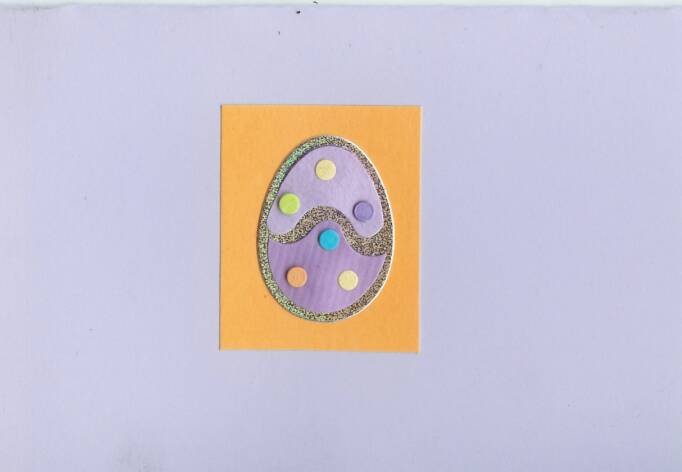 Easter Egg on Lavender Card
